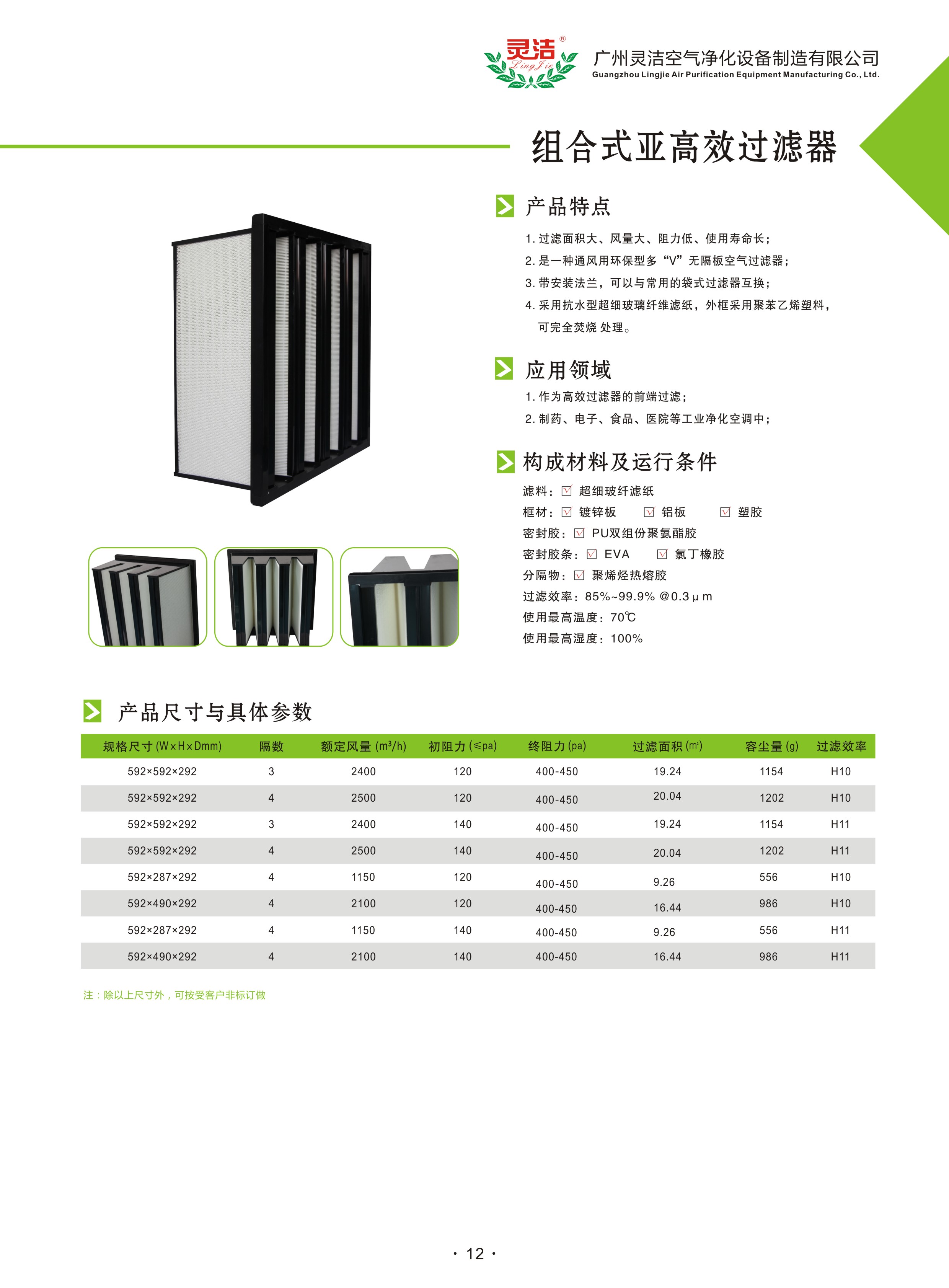 佛山組合式高效過濾器的用途作用